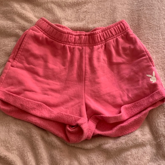 hot pink playboy sweat shorts - Picture 1 of 3